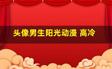 头像男生阳光动漫 高冷